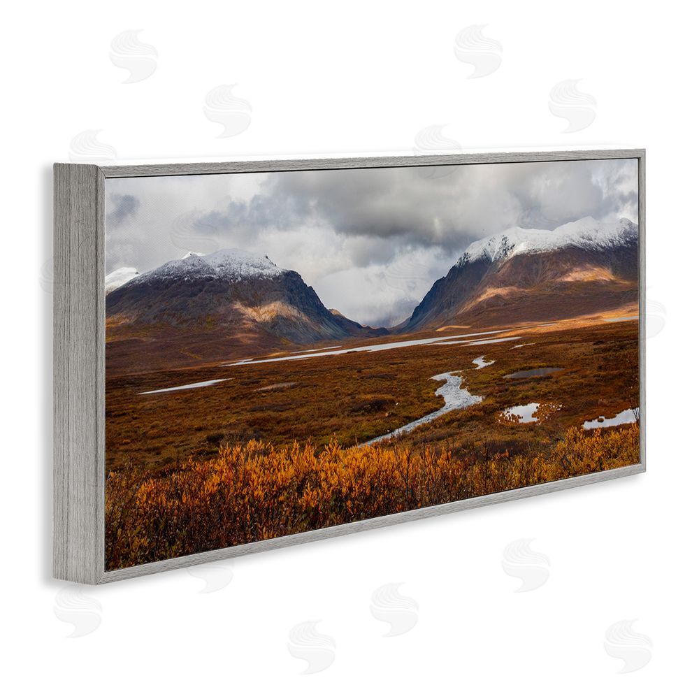Daniel Sproul Distant Snowy Peaks Gray Framed Giclee Wall Art Print