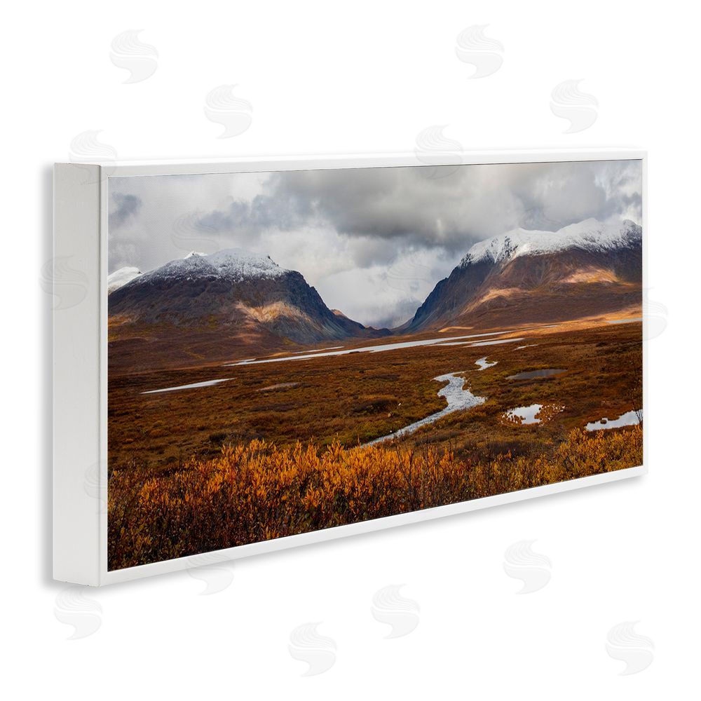 Daniel Sproul Distant Snowy Peaks White Framed Giclee Wall Art Print