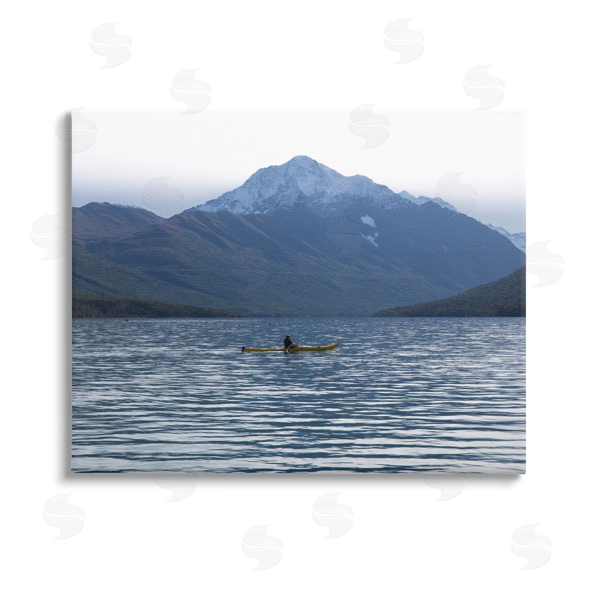 Daniel Sproul Canoe & Mountain Lake Stretched Canvas Wall Art Print