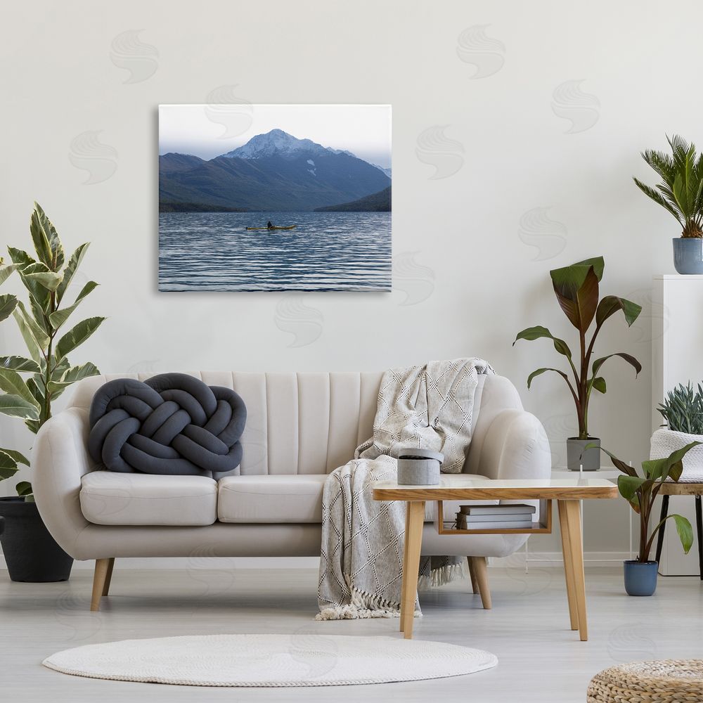 Daniel Sproul Canoe & Mountain Lake Canvas Wall Art Print in Room