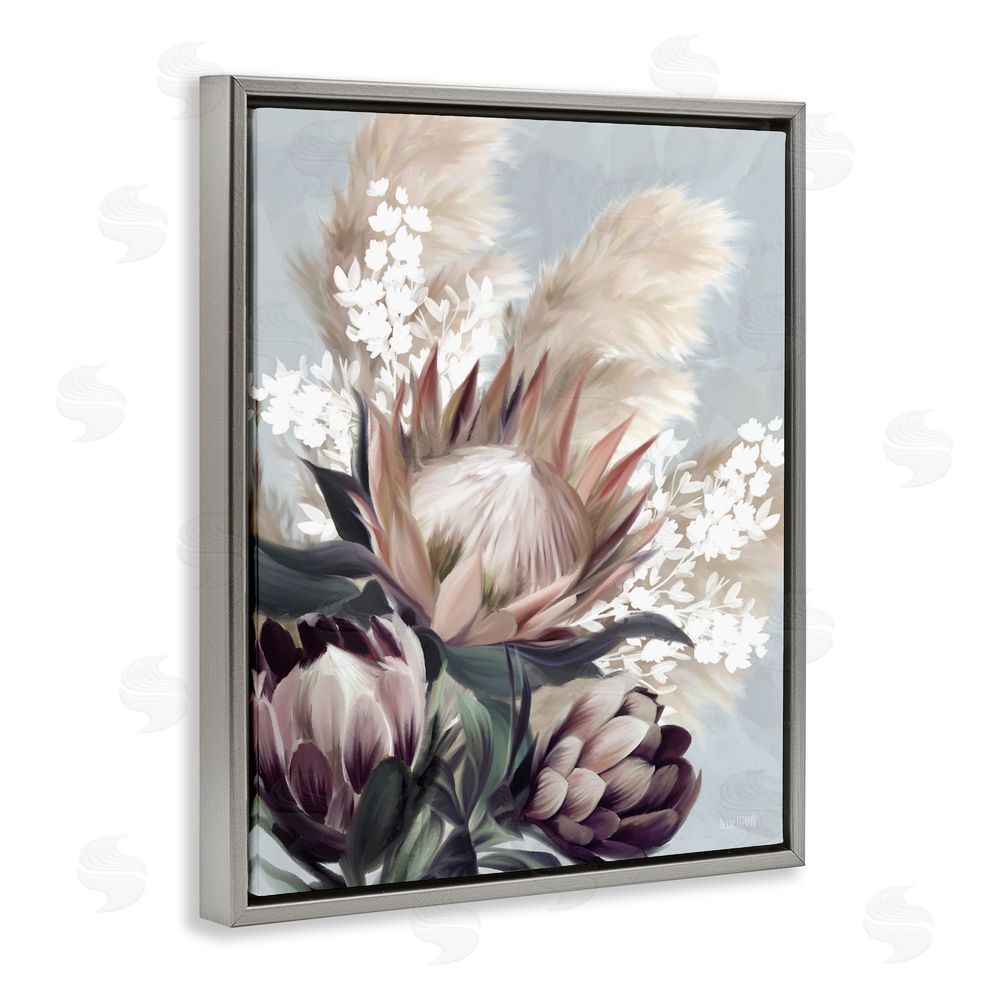 House Fenway Close Up Country Plants Grey Floating Frame Canvas Wall Art Print