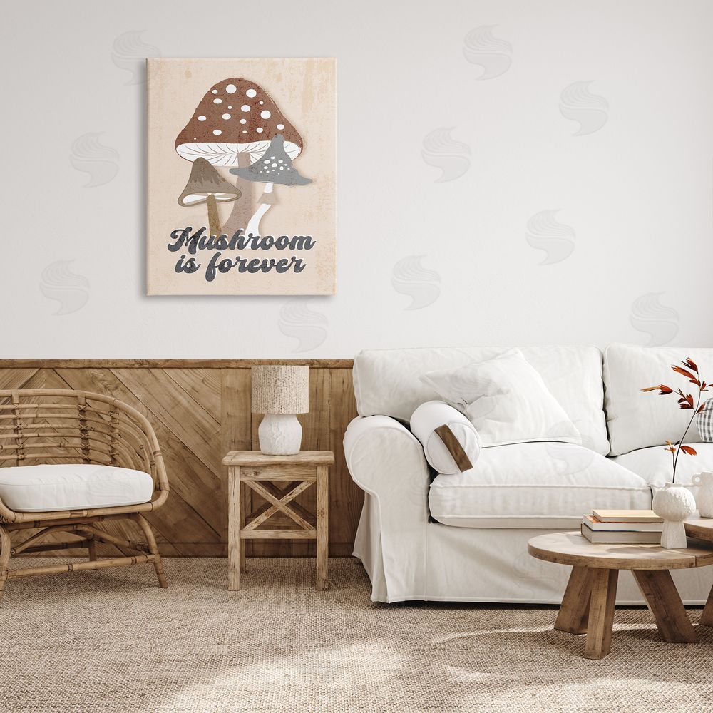 Martina Pavlova Retro Mushroom is Forever Canvas Wall Art Print in Room