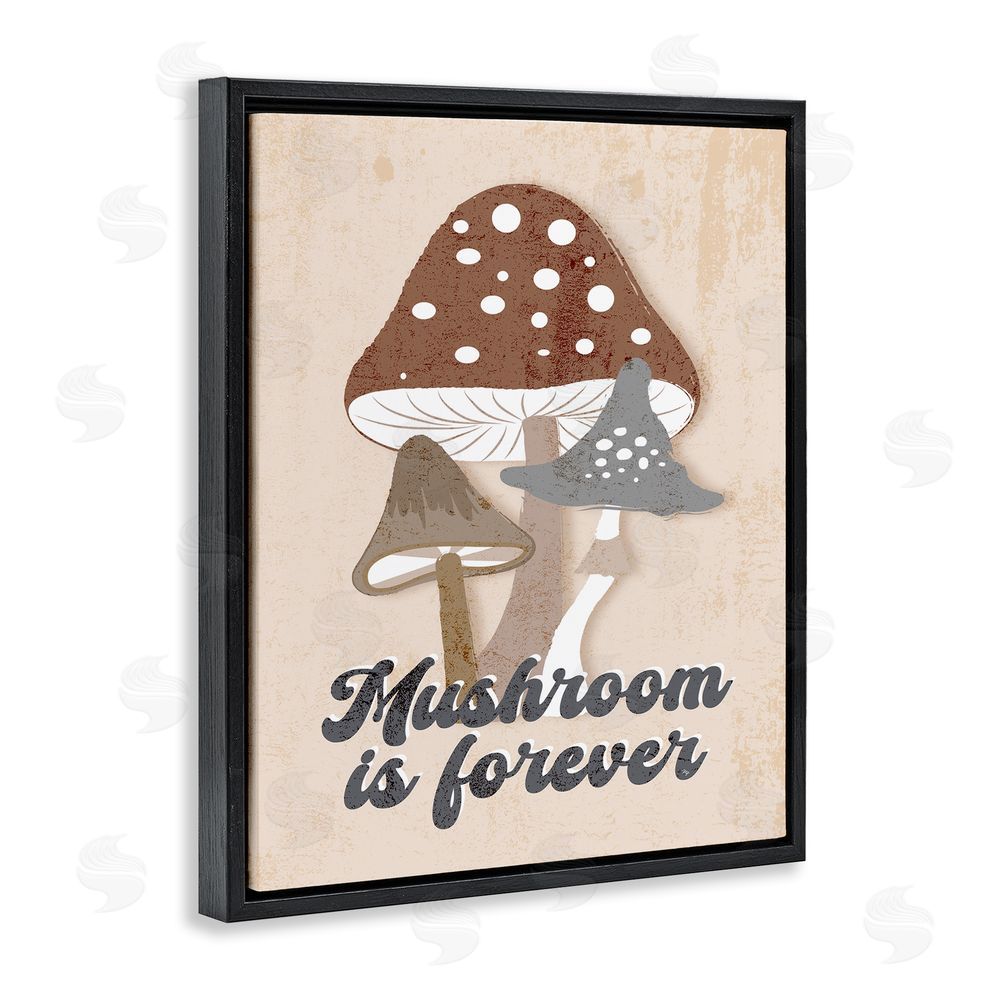Martina Pavlova Retro Mushroom is Forever Black Floating Frame Canvas Wall Art Print