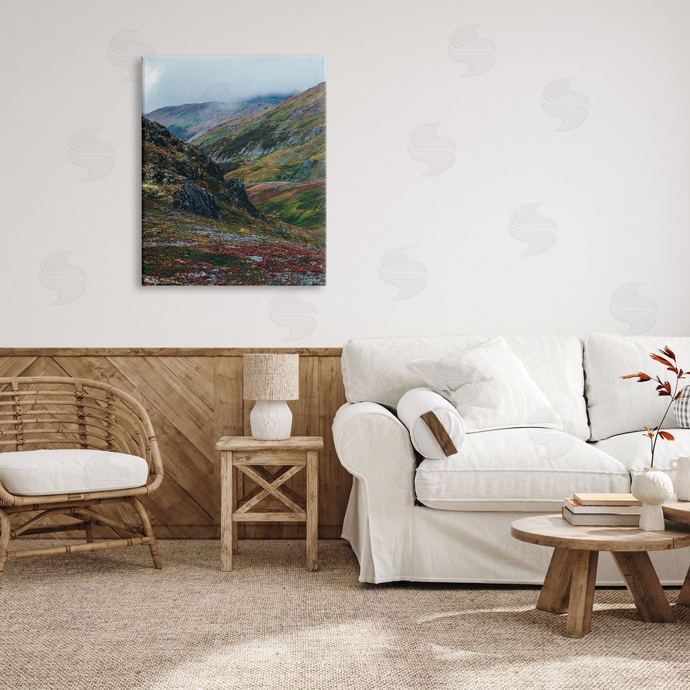 Daniel Sproul Mountain Peaks Scenery Canvas Wall Art Print in Room