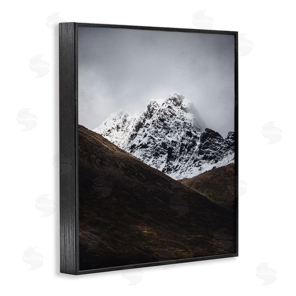 Daniel Sproul Icy Mountain Valley Black Framed Giclee Wall Art Print