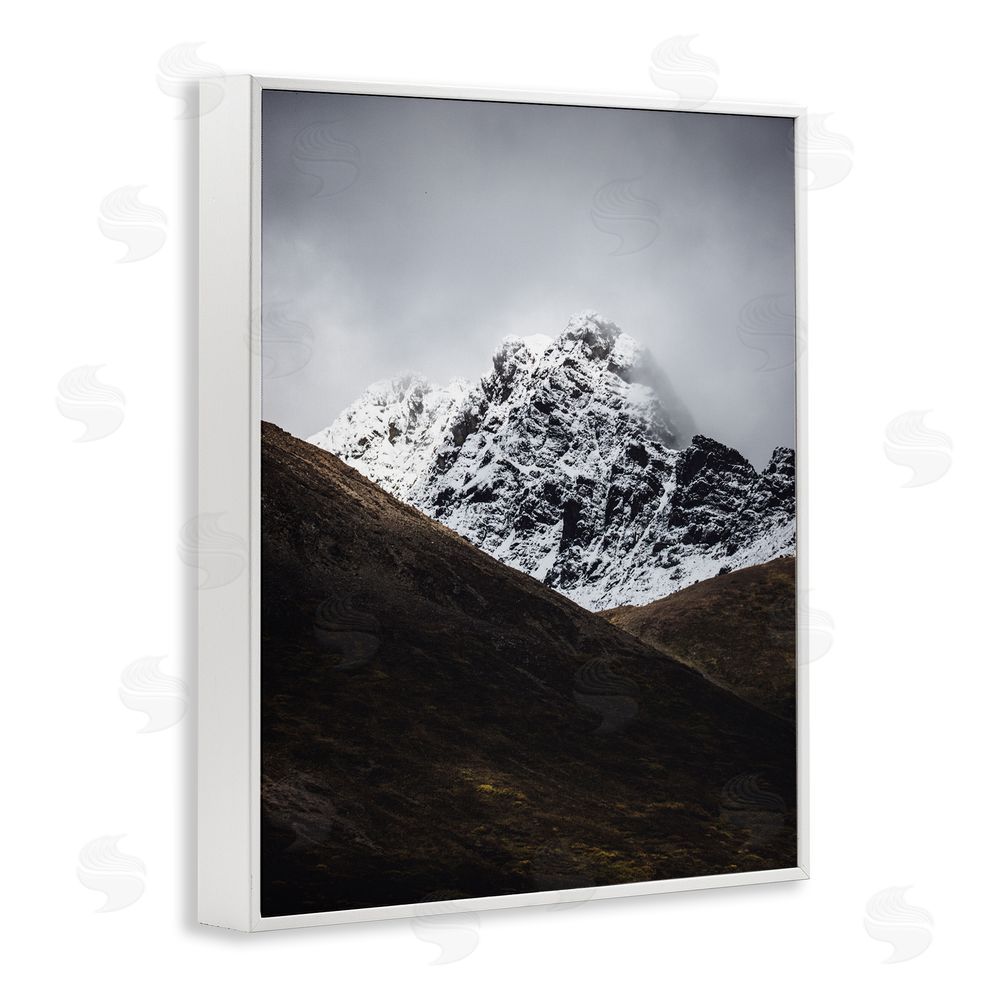 Daniel Sproul Icy Mountain Valley White Framed Giclee Wall Art Print