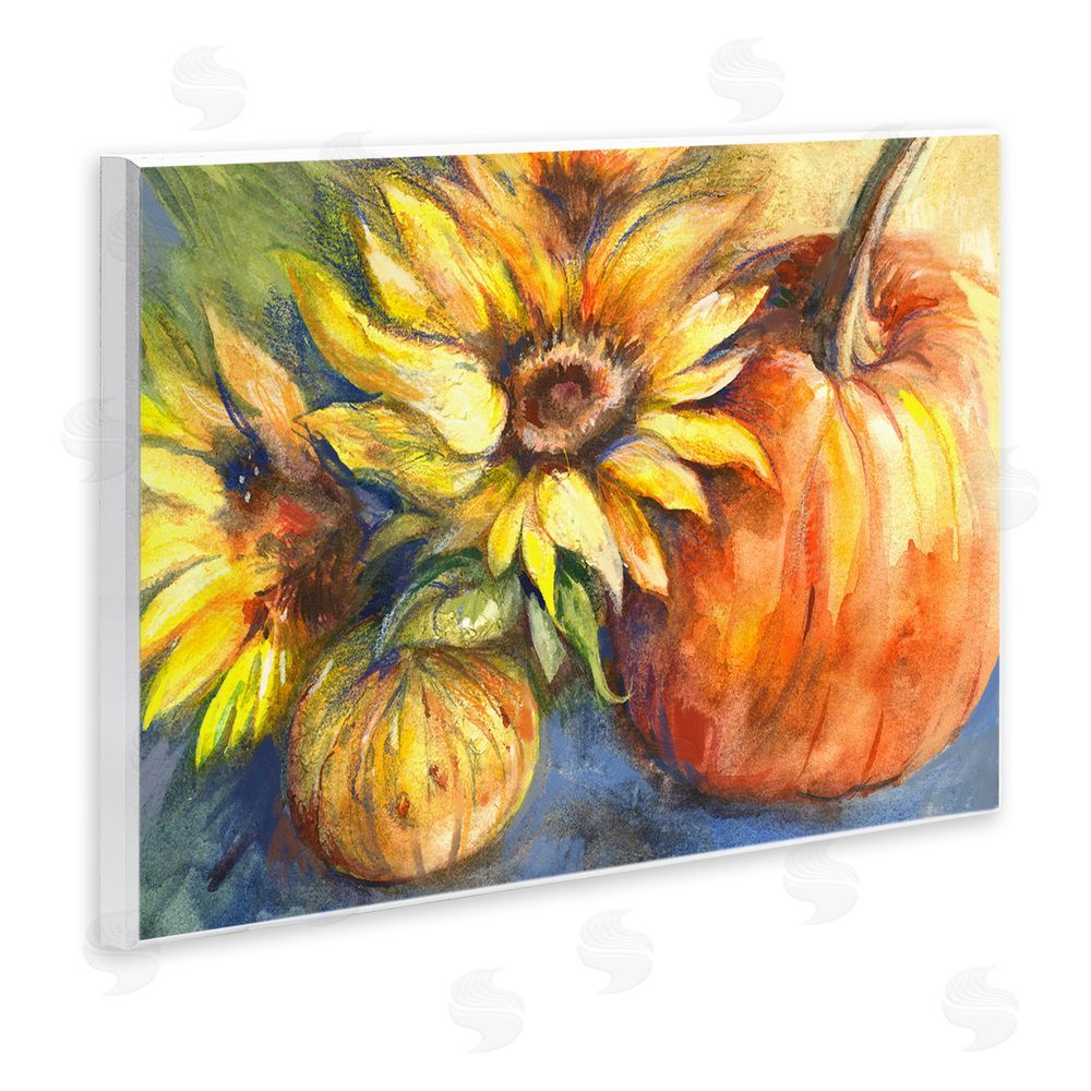 Joy Allen Fall Sunflowers & Gourds Wall Plaque Art Print