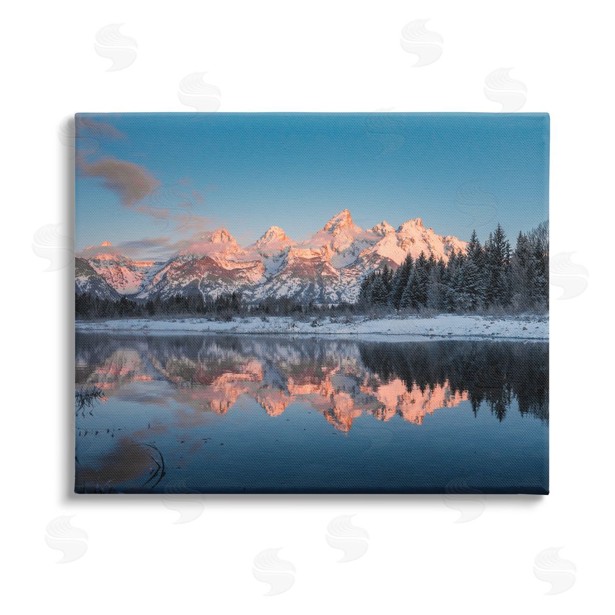 Jared Kreiss Winter Mountains Reflection Stretched Canvas Wall Art Print