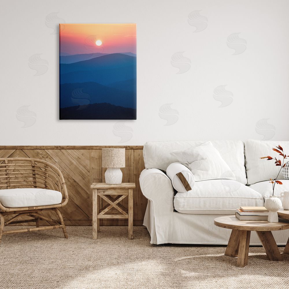 Jared Kreiss Sunset Over Mountains Canvas Wall Art Print in Room