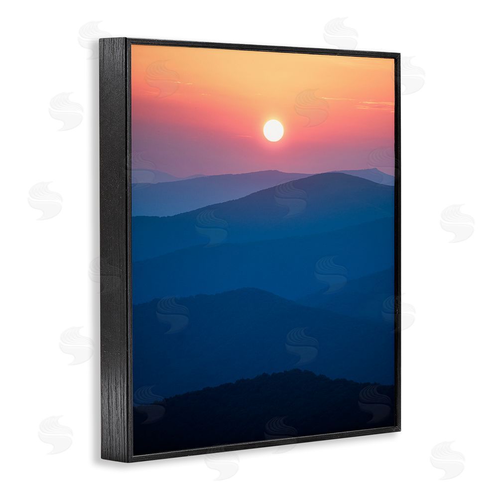 Jared Kreiss Sunset Over Mountains Black Framed Giclee Wall Art Print