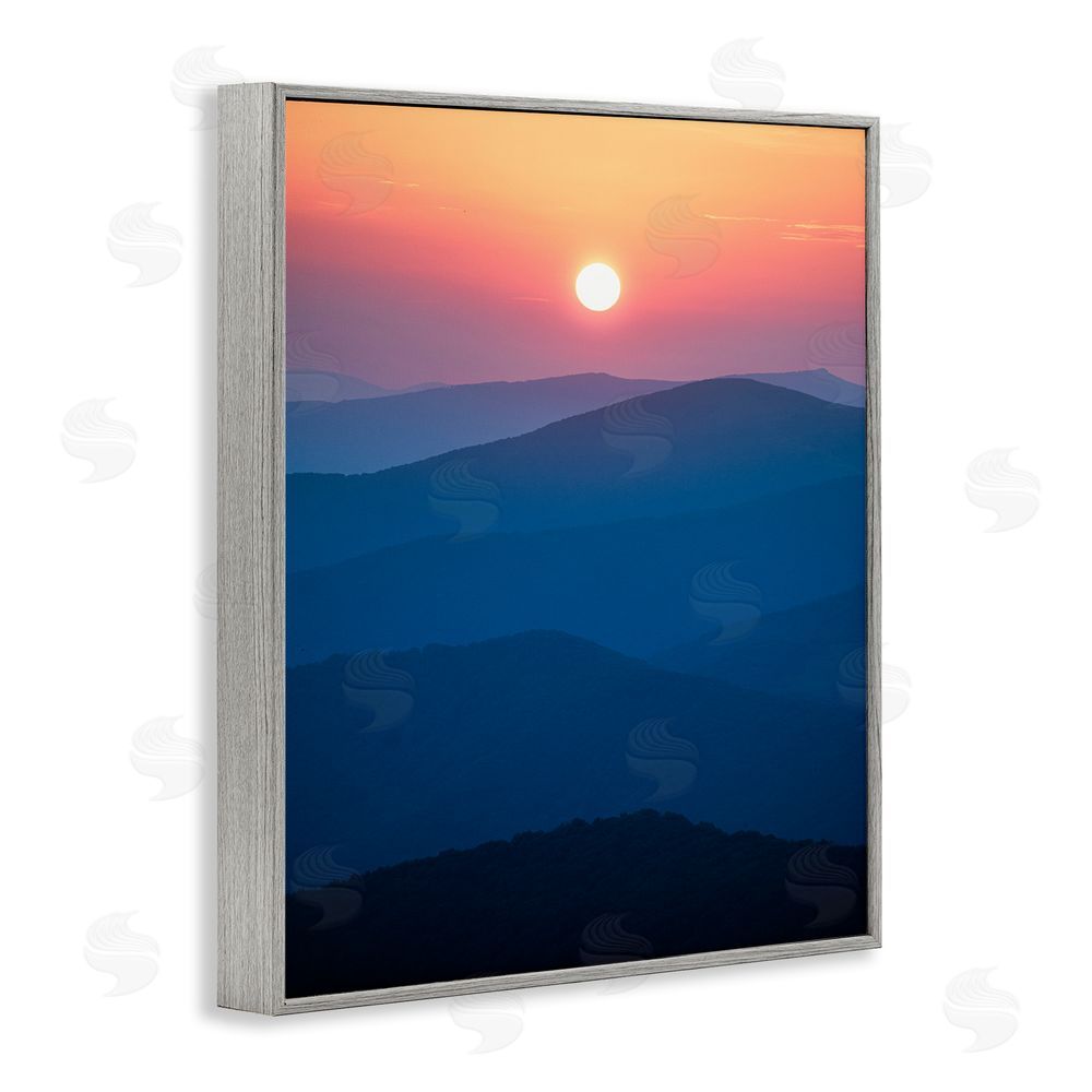 Jared Kreiss Sunset Over Mountains Gray Framed Giclee Wall Art Print
