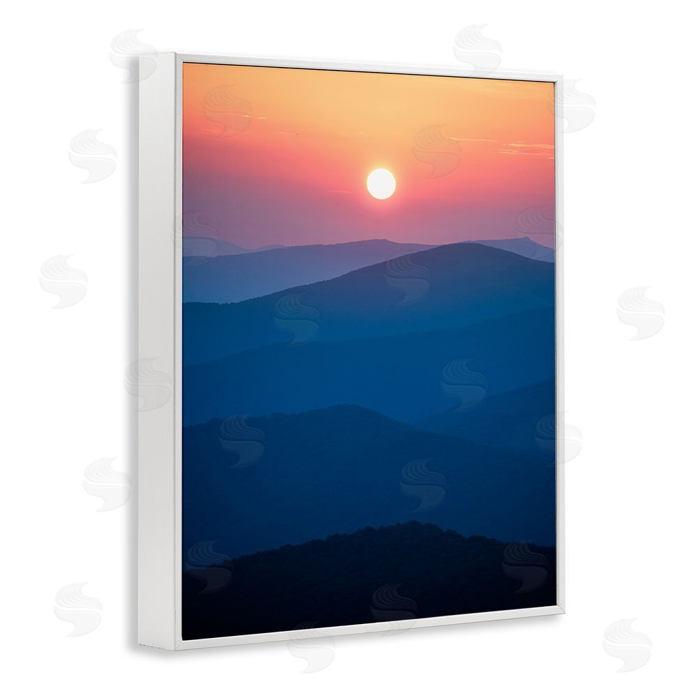 Jared Kreiss Sunset Over Mountains White Framed Giclee Wall Art Print