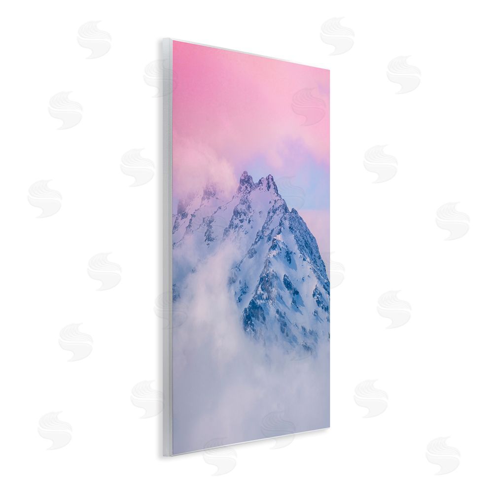 Jared Kreiss Foggy Mountain Pink Sky Wall Plaque Art Print