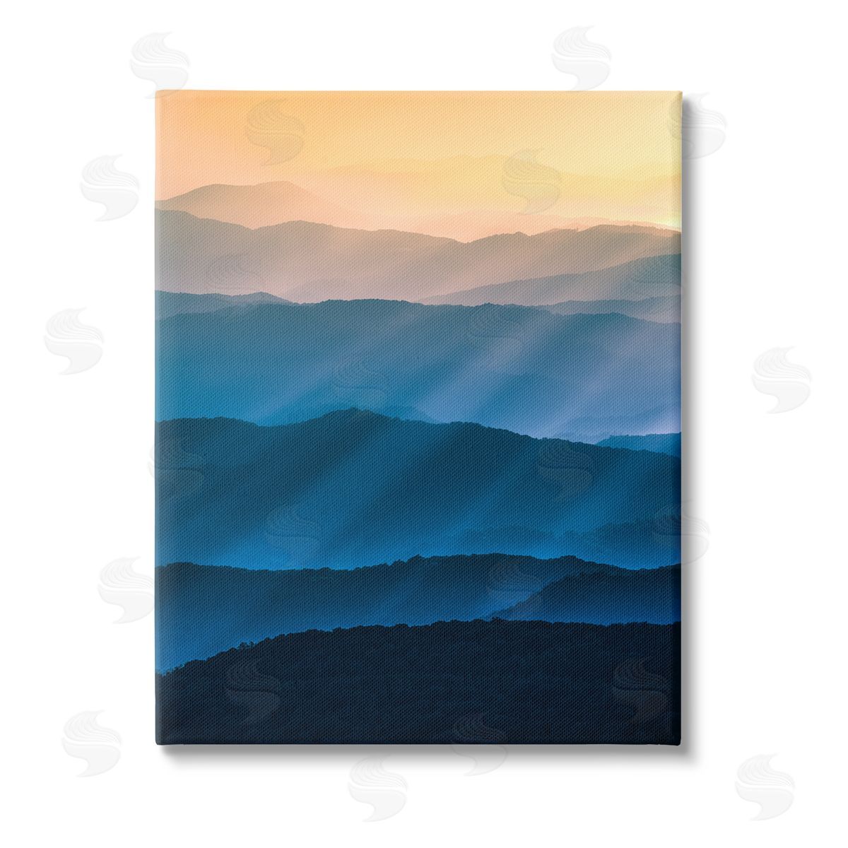 Jared Kreiss Blue & Yellow Mountains Stretched Canvas Wall Art Print