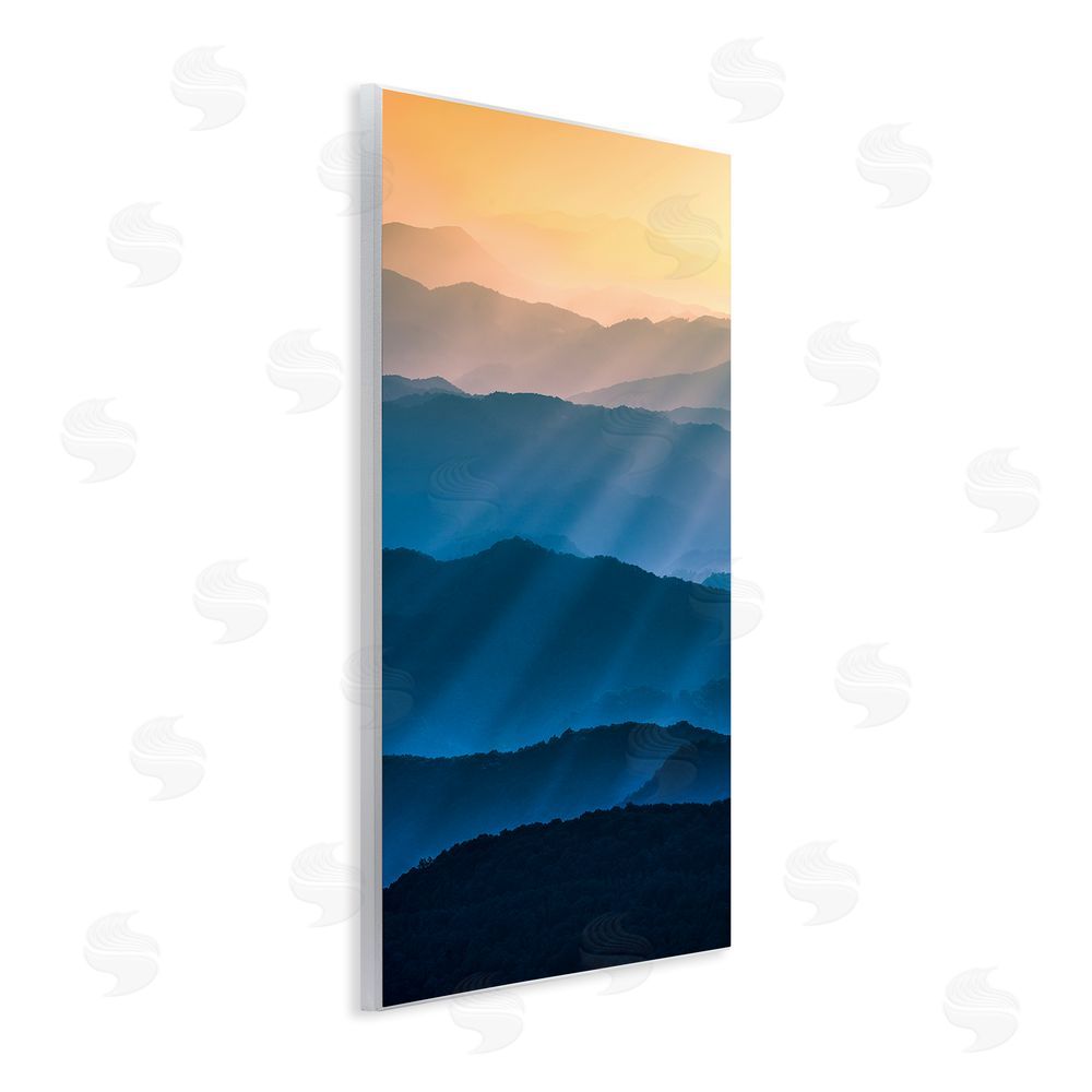Jared Kreiss Blue & Yellow Mountains Wall Plaque Art Print