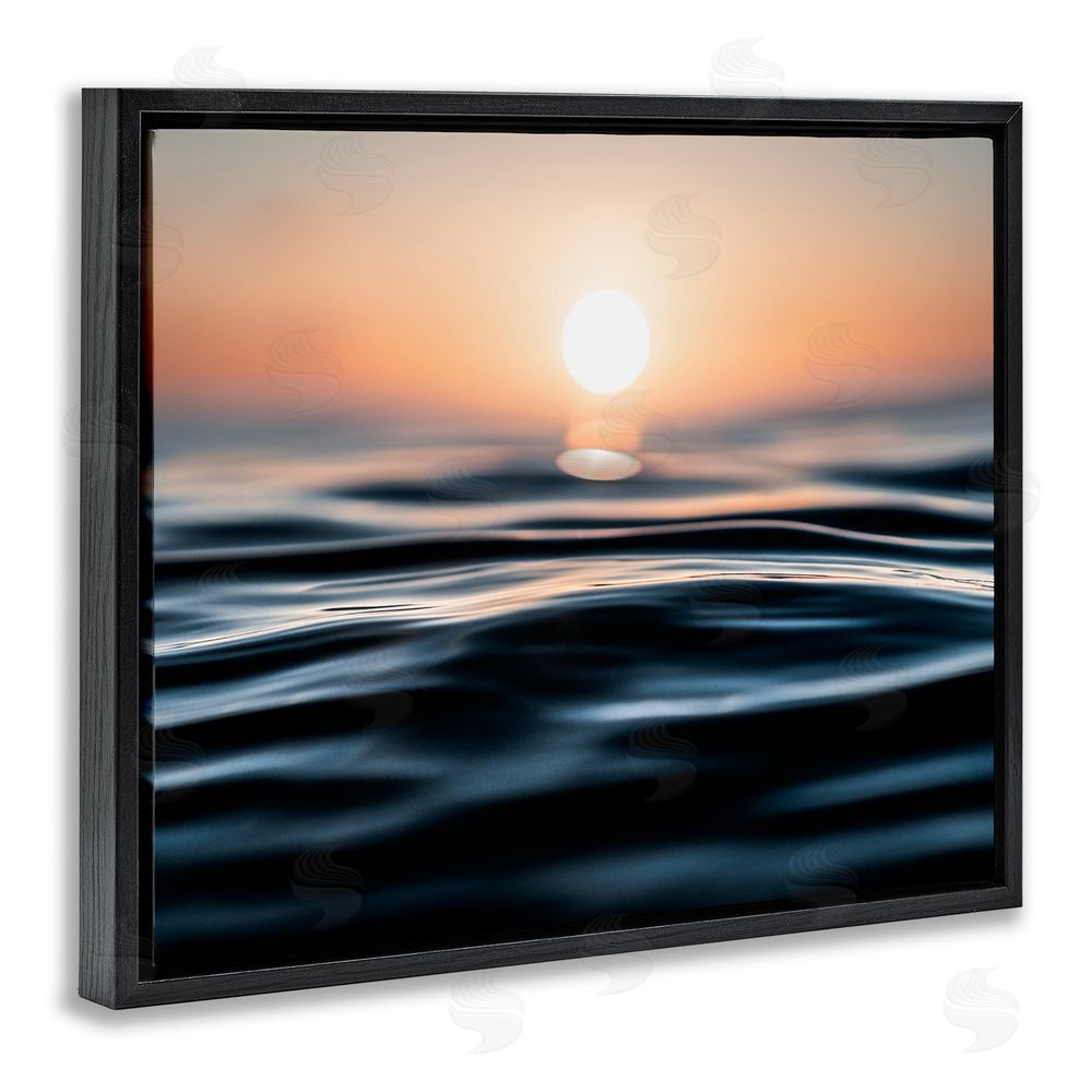 Jared Kreiss Abstract Sunlit Ripples Black Floating Frame Canvas Wall Art Print