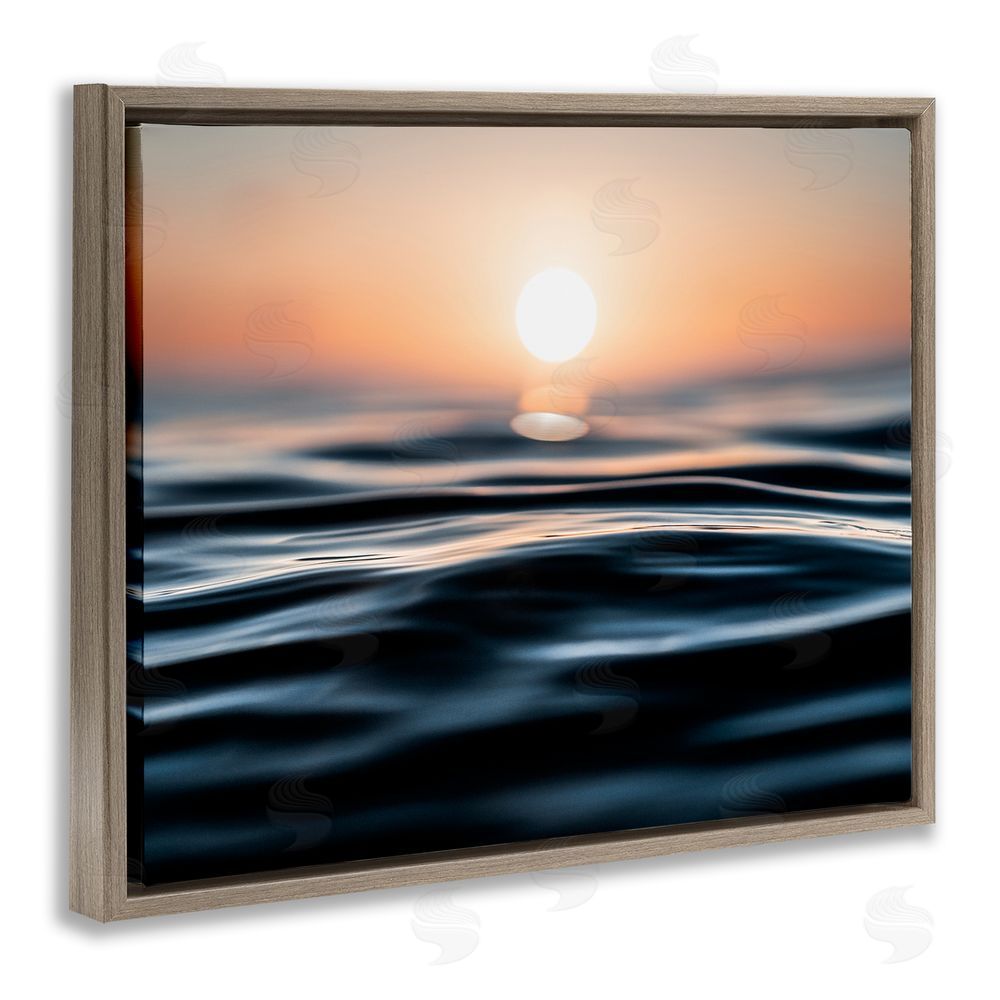 Jared Kreiss Abstract Sunlit Ripples Brown Floating Frame Canvas Wall Art Print