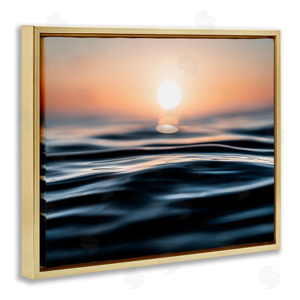 Jared Kreiss Abstract Sunlit Ripples Gold Floating Frame Canvas Wall Art Print