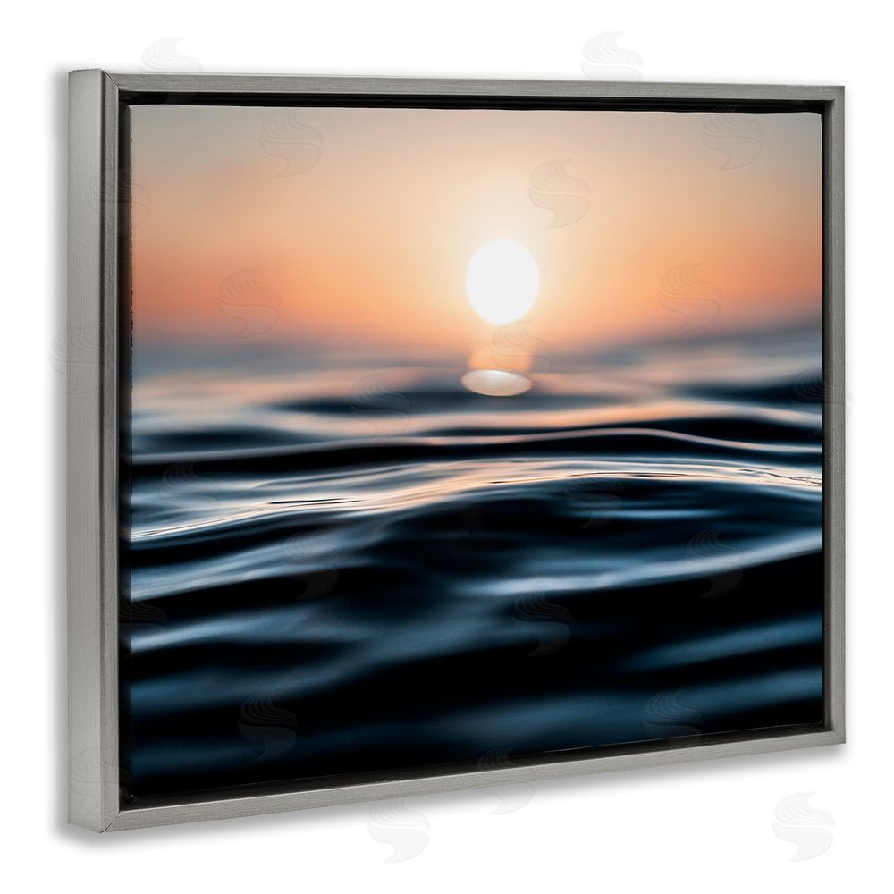 Jared Kreiss Abstract Sunlit Ripples Grey Floating Frame Canvas Wall Art Print