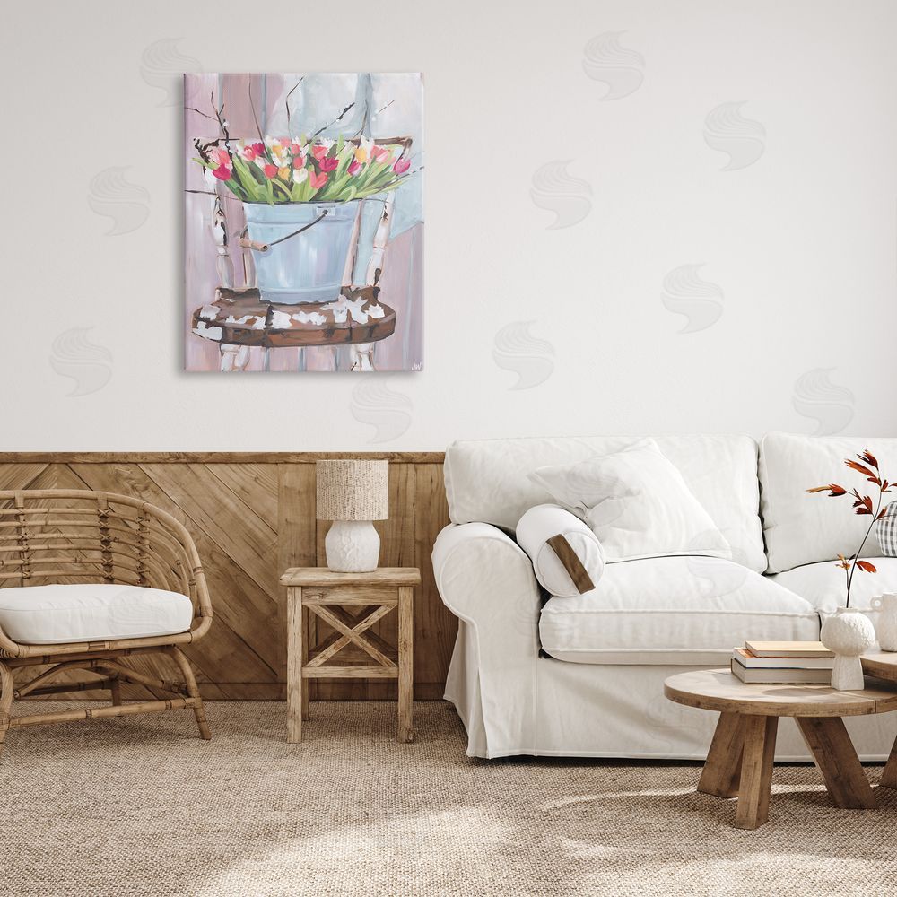 Jenny Westenhofer Tulip Bouquet Still Life Canvas Wall Art Print in Room