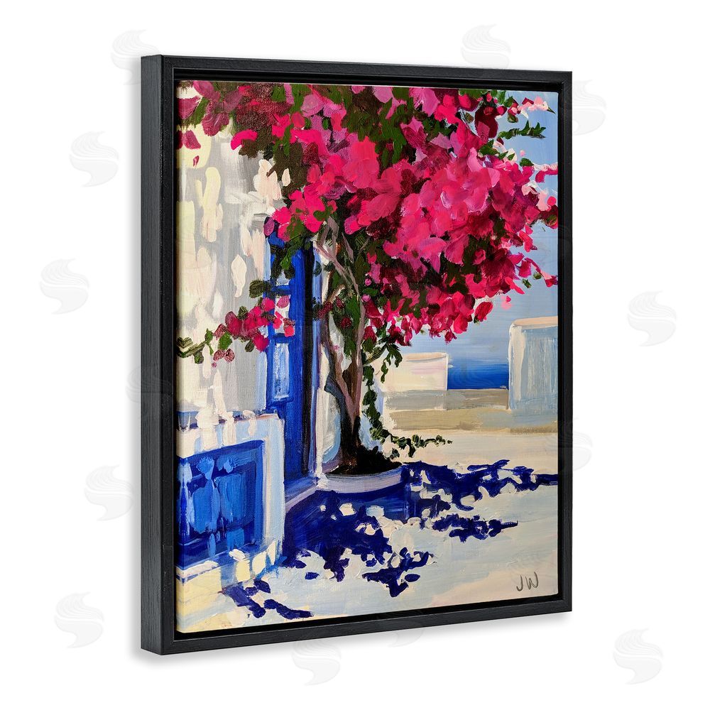 Jenny Westenhofer Abstract Tree in City Black Floating Frame Canvas Wall Art Print