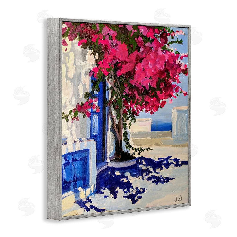 Jenny Westenhofer Abstract Tree in City Gray Framed Giclee Wall Art Print