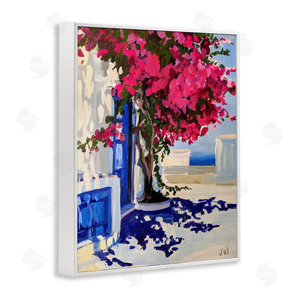 Jenny Westenhofer Abstract Tree in City White Framed Giclee Wall Art Print