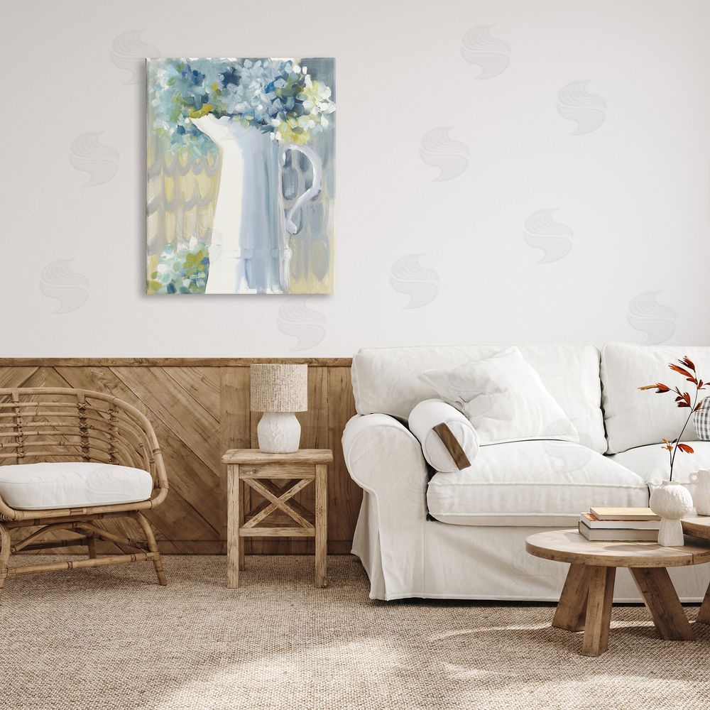 Jenny Westenhofer Abstract Hydrangeas in Jug Canvas Wall Art Print in Room