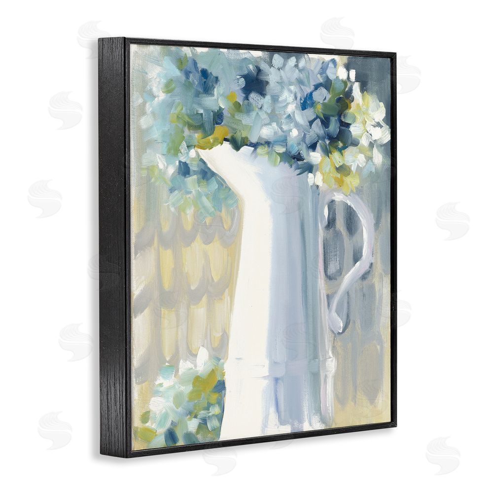 Jenny Westenhofer Abstract Hydrangeas in Jug Black Framed Giclee Wall Art Print