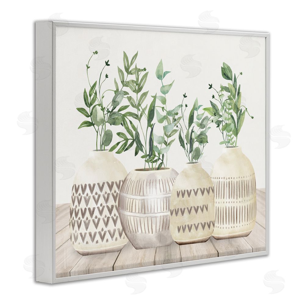 Kim Allen Herbs in Pottery Still Life White Framed Giclee Wall Art Print