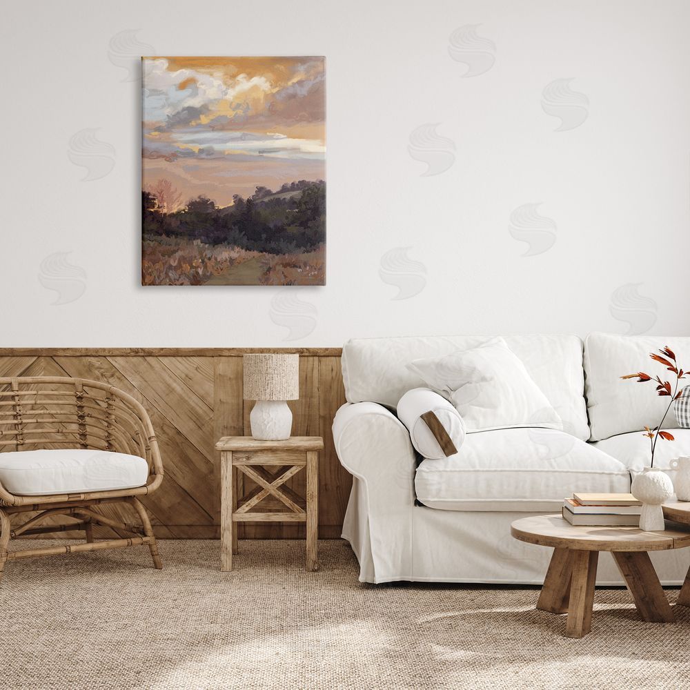 Kamdon Kreations Abstract Sunrise Landscape Canvas Wall Art Print in Room
