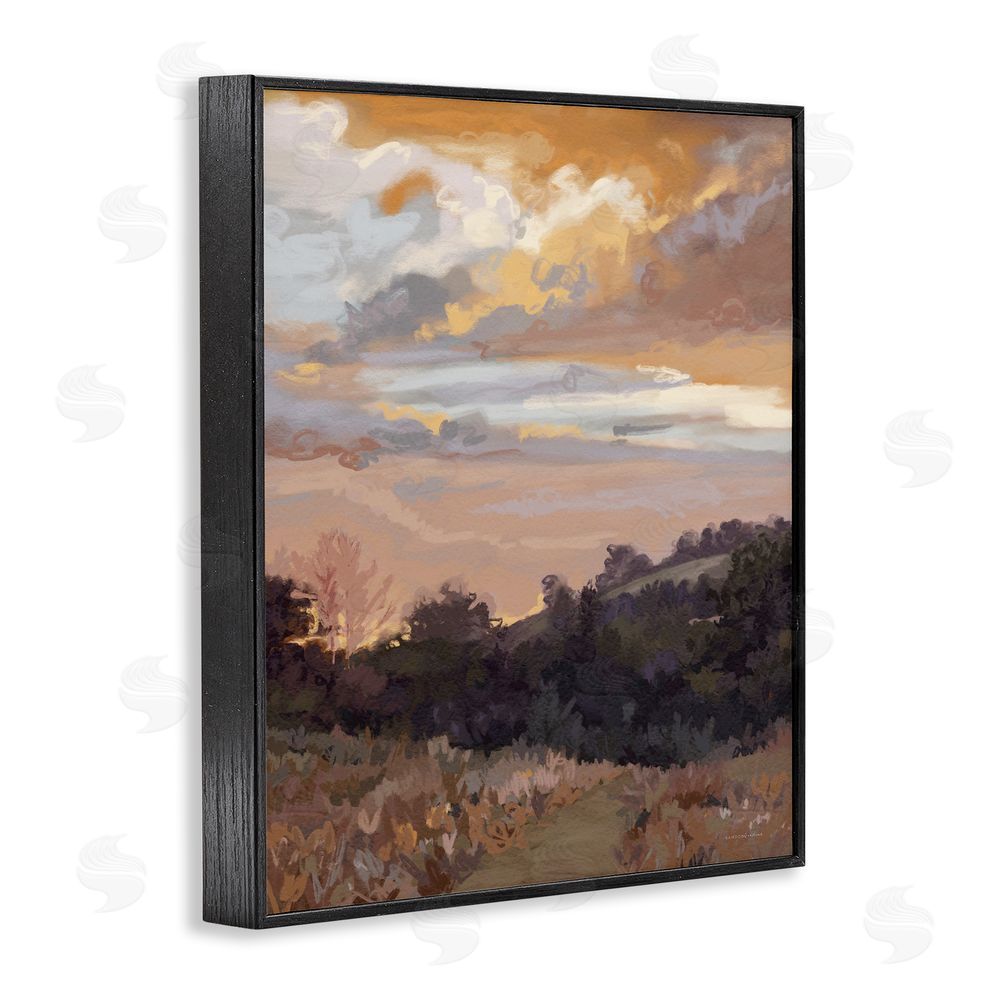 Kamdon Kreations Abstract Sunrise Landscape Black Framed Giclee Wall Art Print