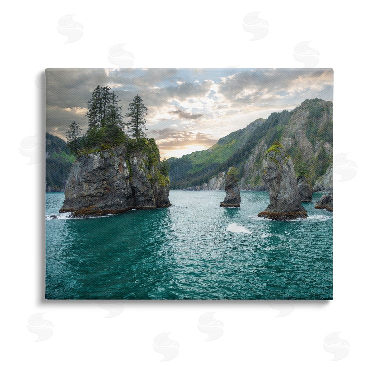 Daniel Sproul Nature Cliffs Jutting from Sea Stretched Canvas Wall Art Print