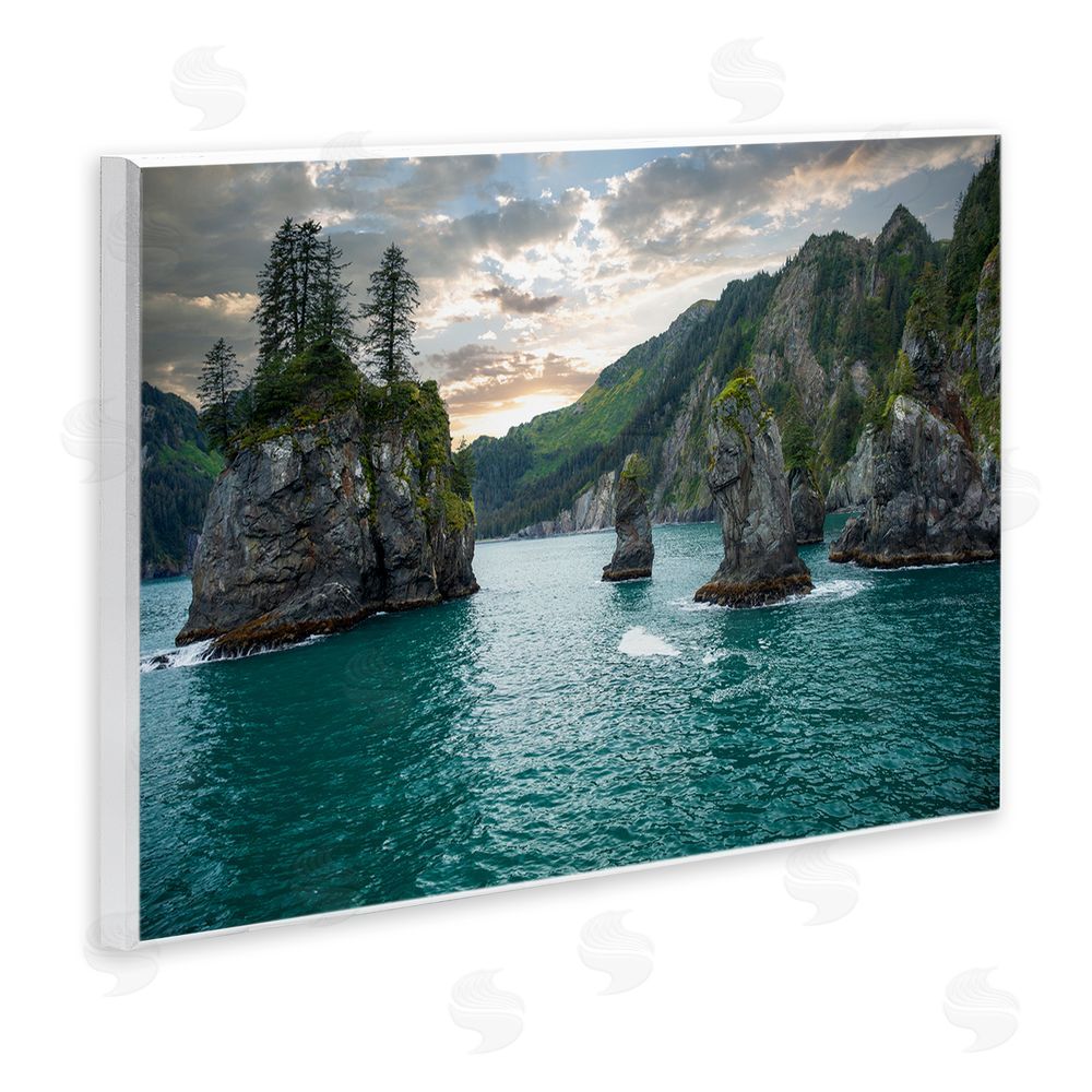 Daniel Sproul Nature Cliffs Jutting from Sea Wall Plaque Art Print