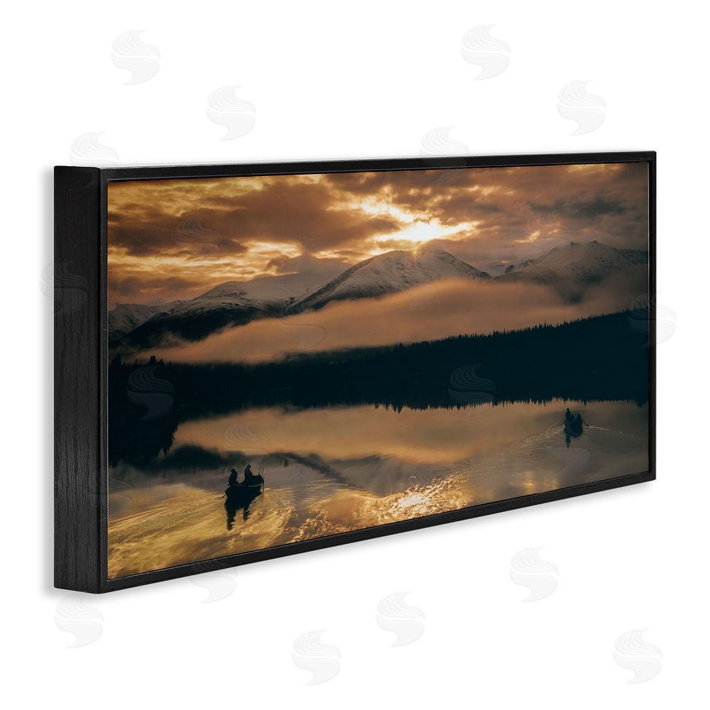 Daniel Sproul Cloudy Sunset Boaters Black Framed Giclee Wall Art Print
