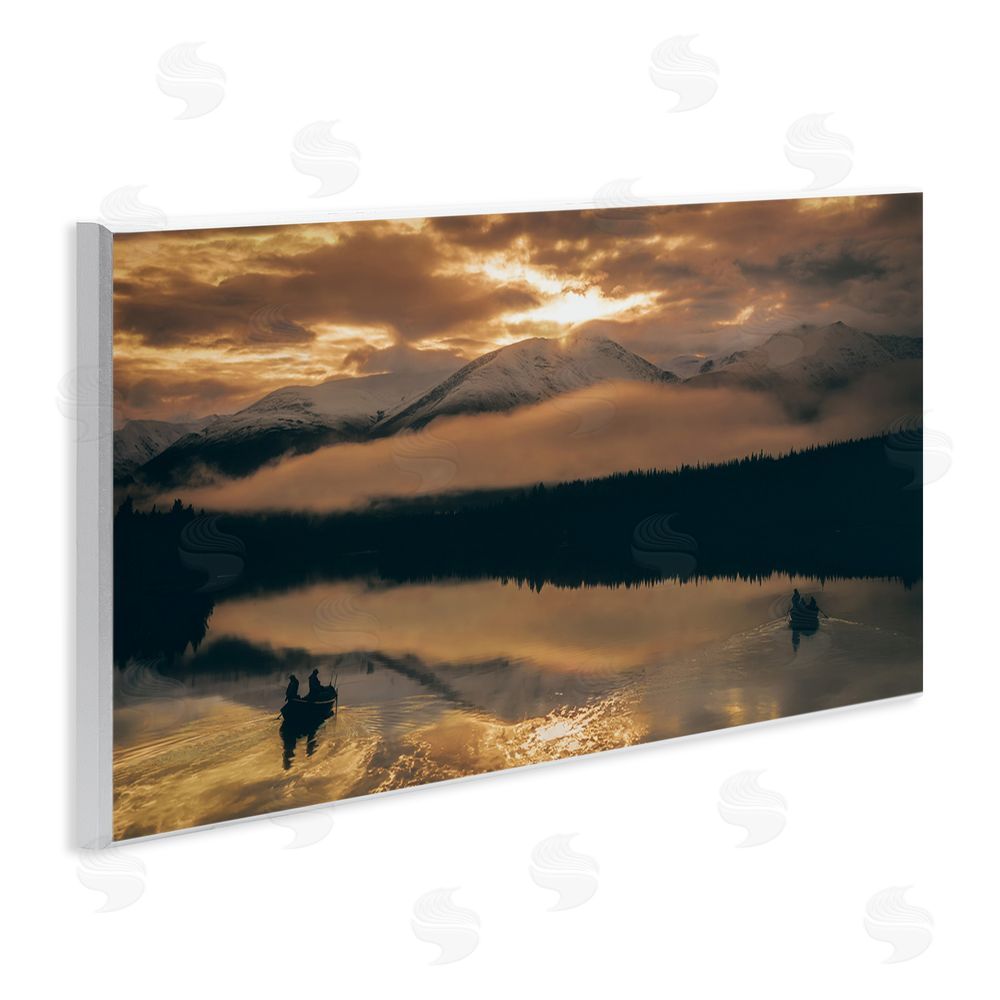 Daniel Sproul Cloudy Sunset Boaters Wall Plaque Art Print