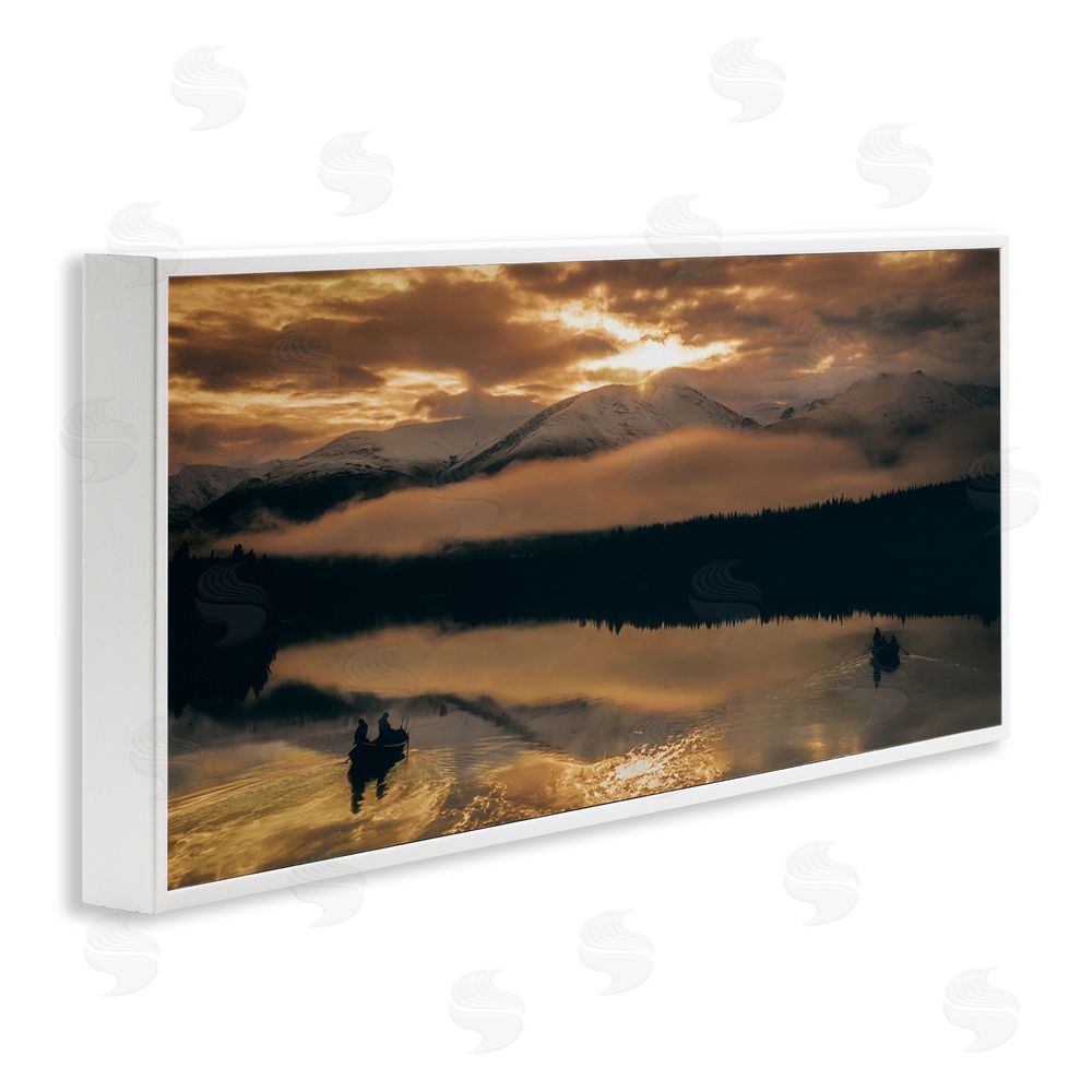 Daniel Sproul Cloudy Sunset Boaters White Framed Giclee Wall Art Print