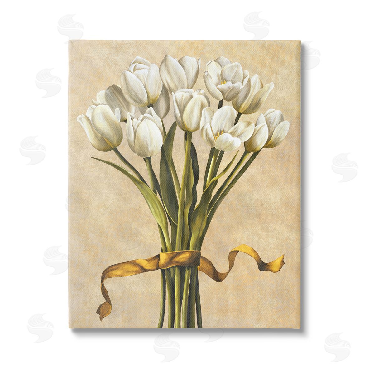 Lisa Corradini Vintage White Tulips Stretched Canvas Wall Art Print