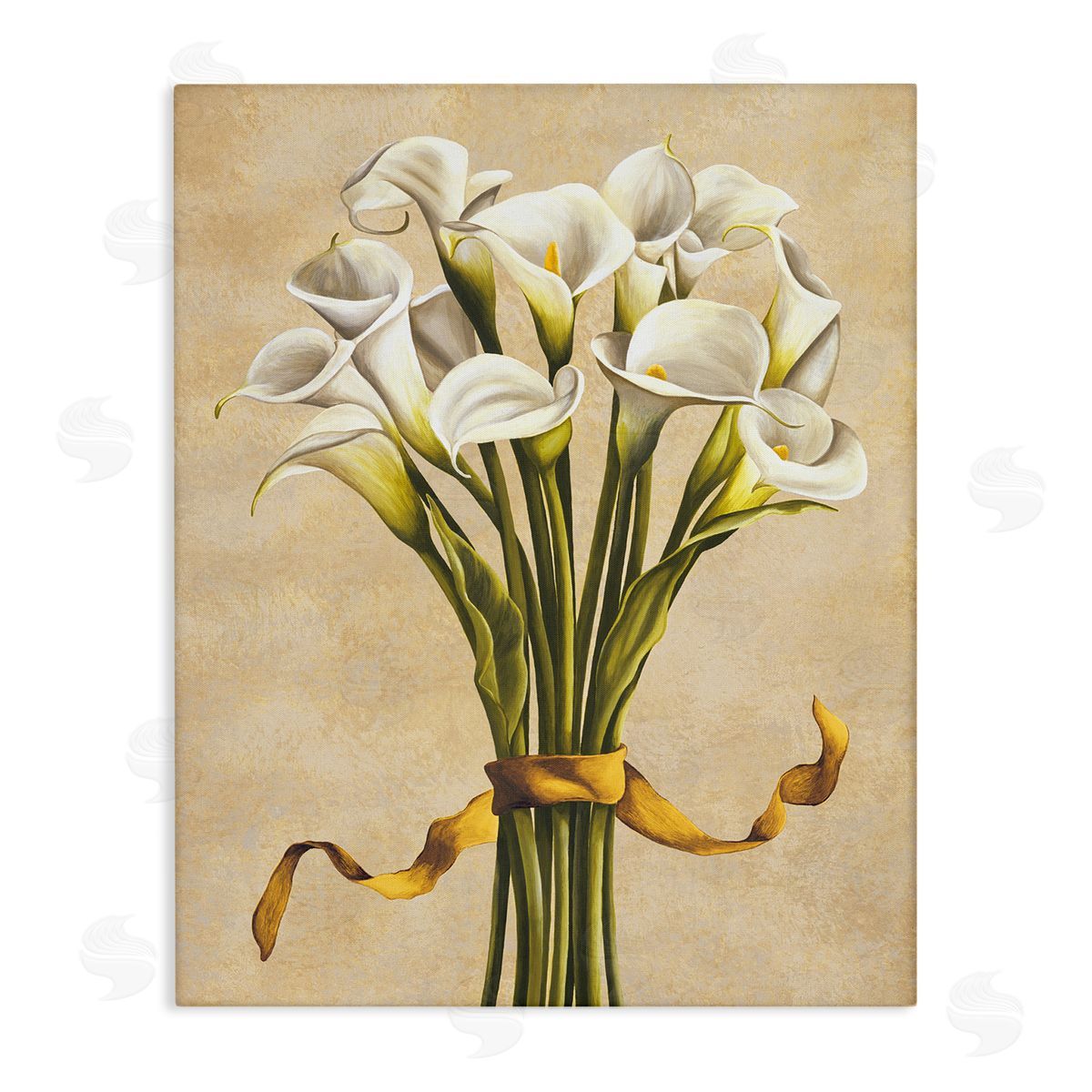 Lisa Corradini Vintage Calla Lilies Stretched Canvas Wall Art Print