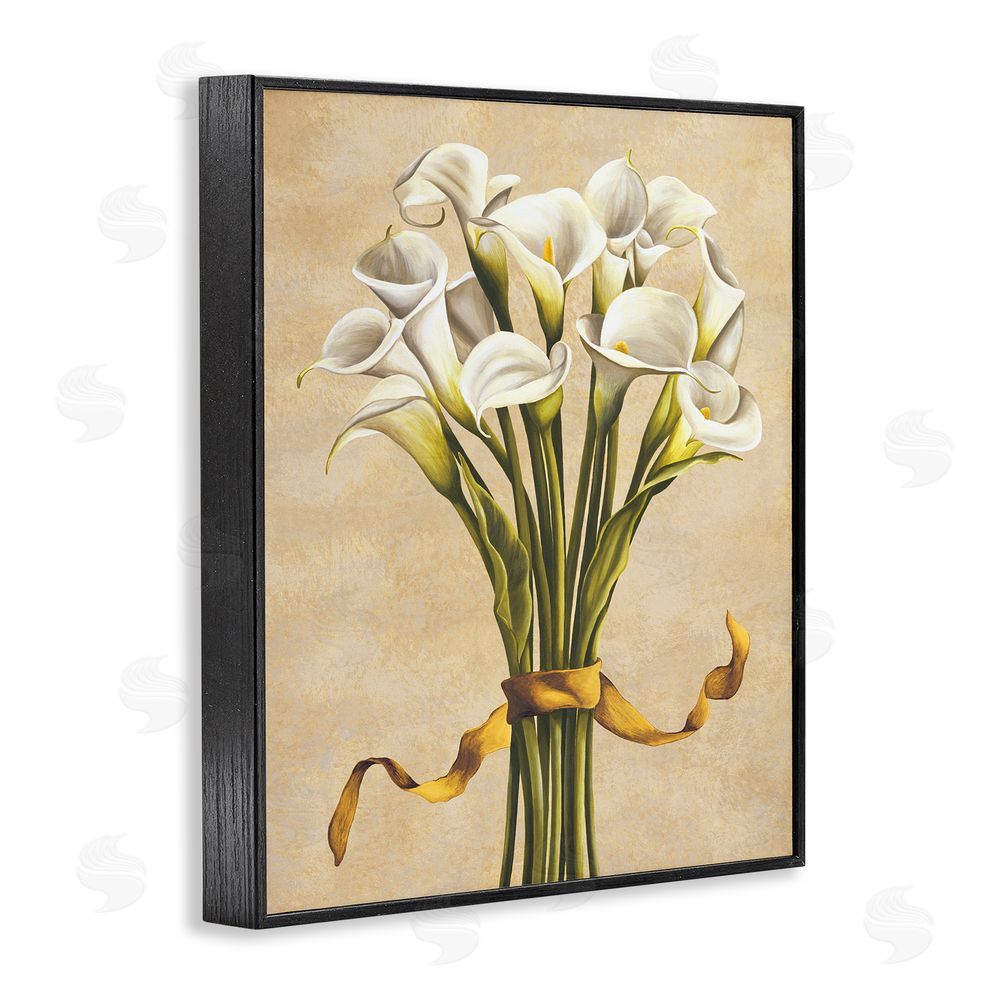 Lisa Corradini Vintage Calla Lilies Black Framed Giclee Wall Art Print