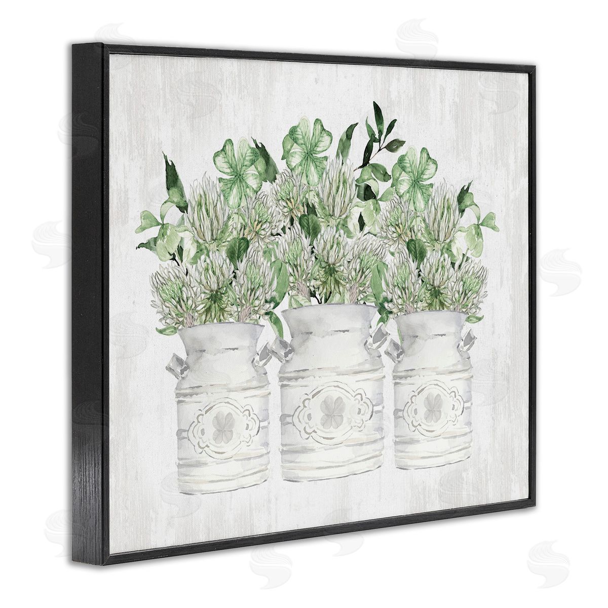 Rustic Shamrock Bouquets Black Frame Print Wall Art, Home Decor by Lettered and Lined