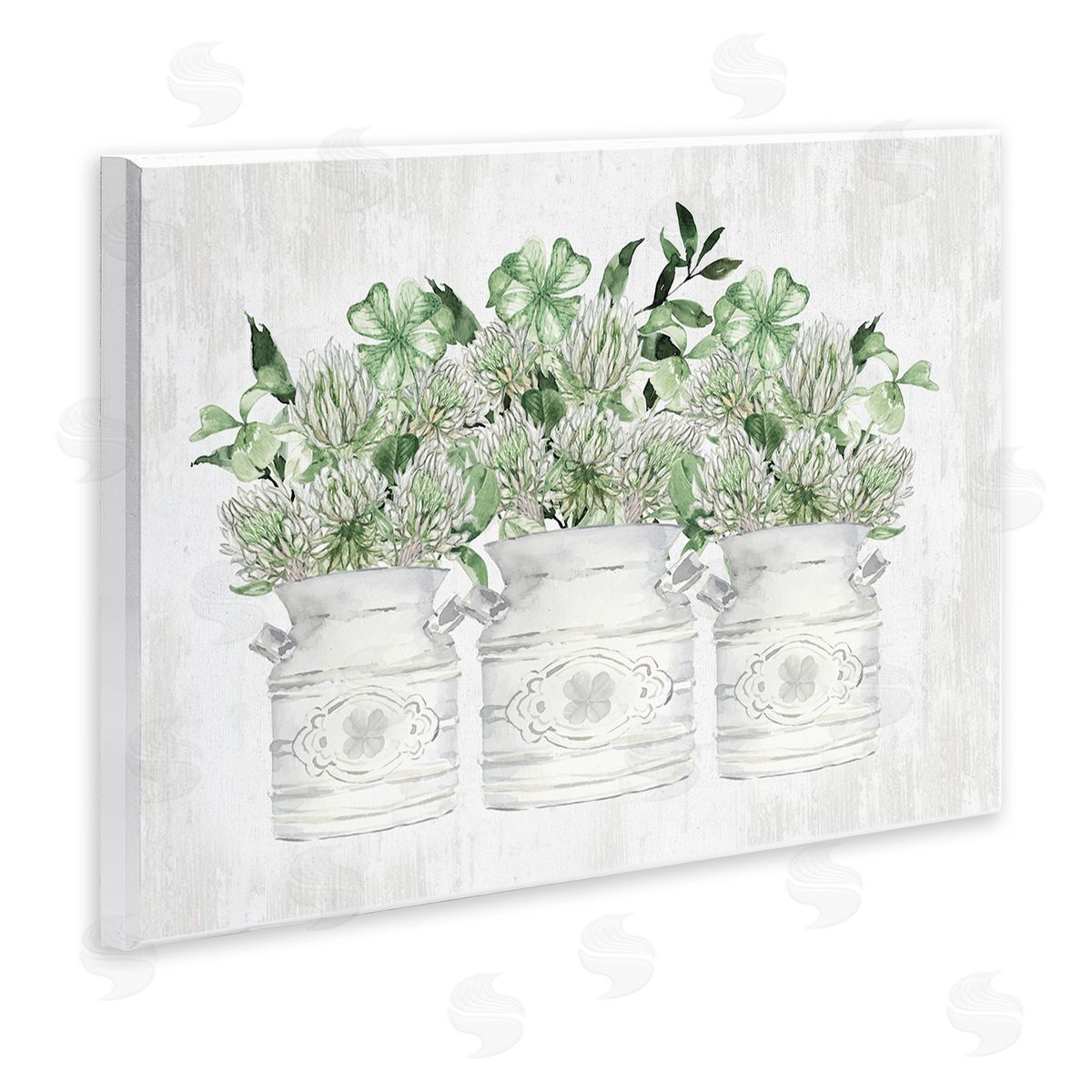 Rustic Shamrock Bouquets Wood Plaque Wall Art, Home Decor by Lettered and Lined