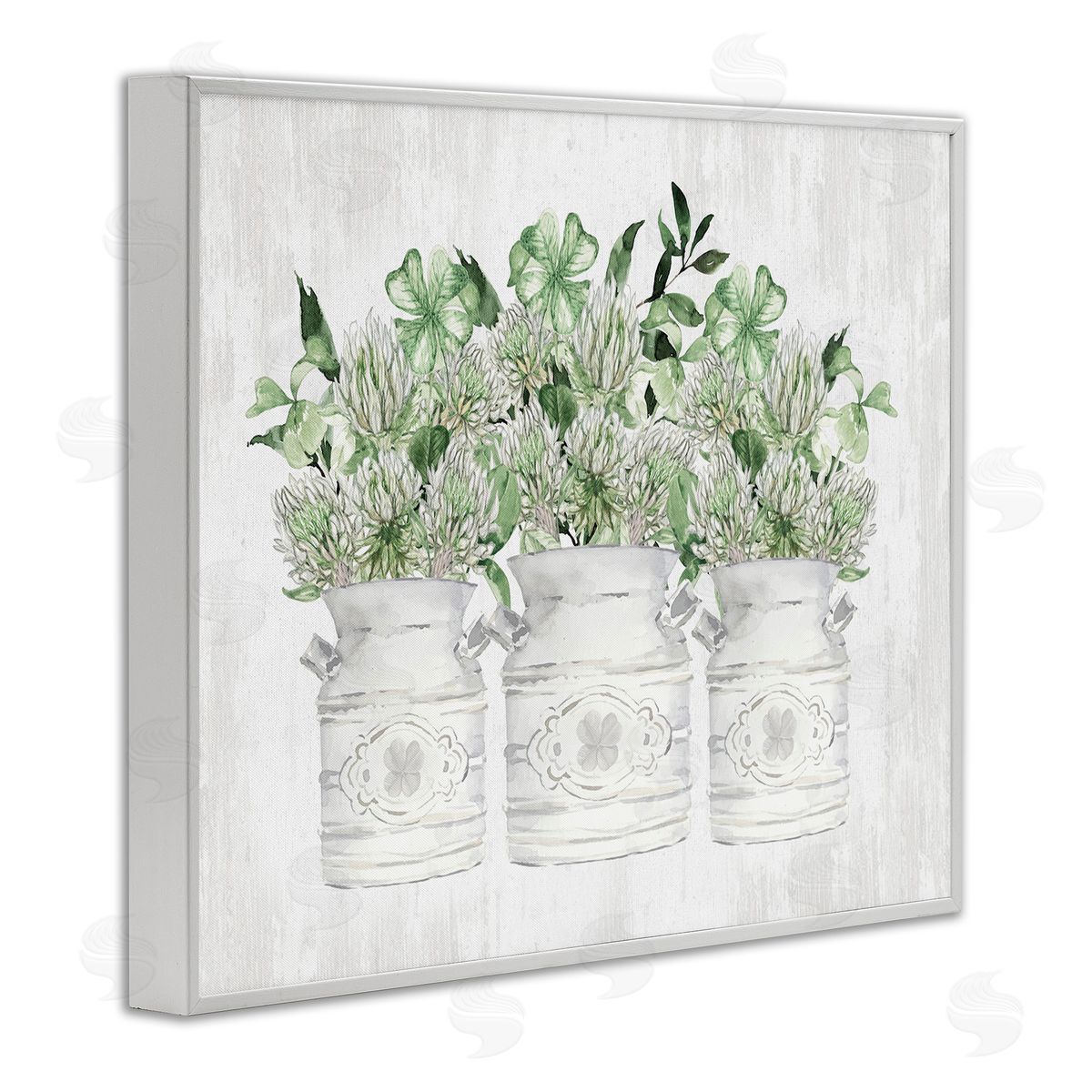 Rustic Shamrock Bouquets White Frame Print Wall Art, Home Decor by Lettered and Lined