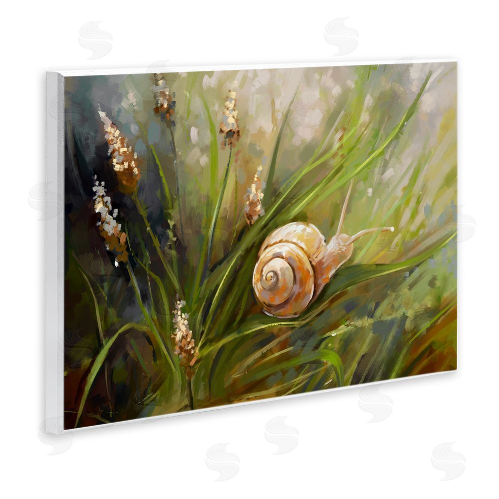 Ziwei Li Snail on Greenery Painting Wall Plaque Art Print