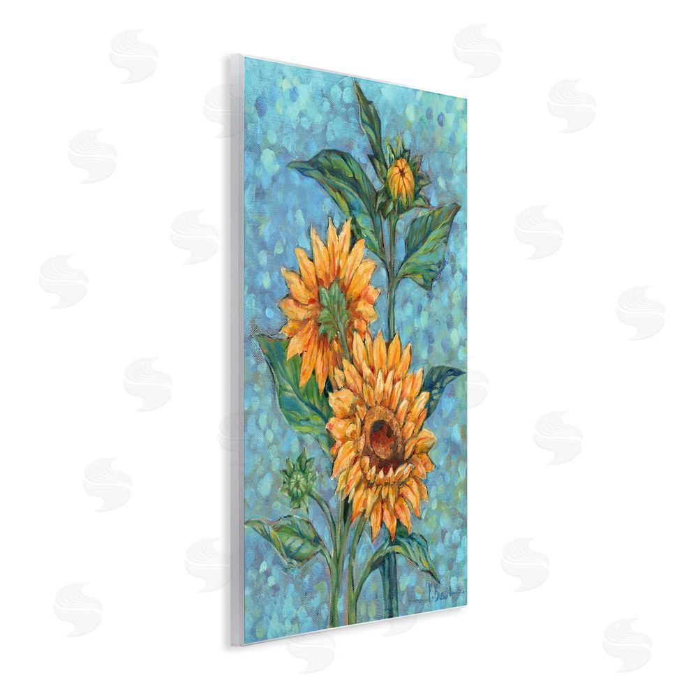 Paul Brent Budding Sunflowers on Blue Wall Plaque Art Print