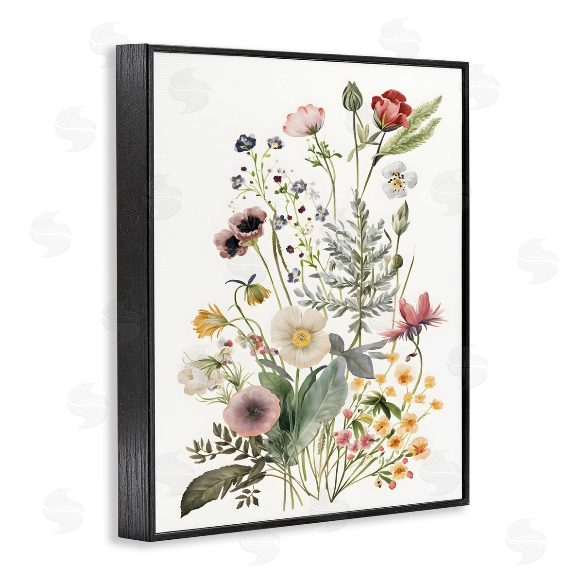 Subtle Spring Blossoms Black Frame Print Wall Art, Home Decor by Petals Prints Design