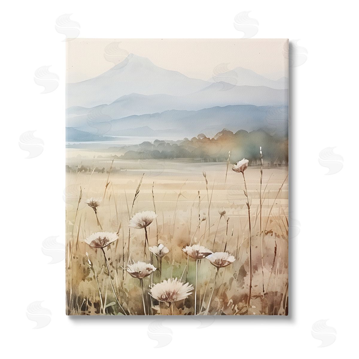 Petal Prints Design Foggy Peaks Landscape Stretched Canvas Wall Art Print