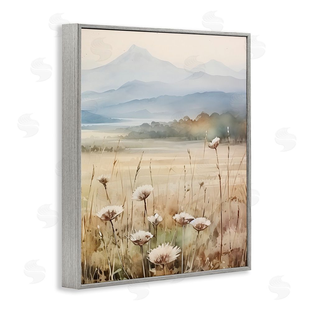 Petal Prints Design Foggy Peaks Landscape Gray Framed Giclee Wall Art Print