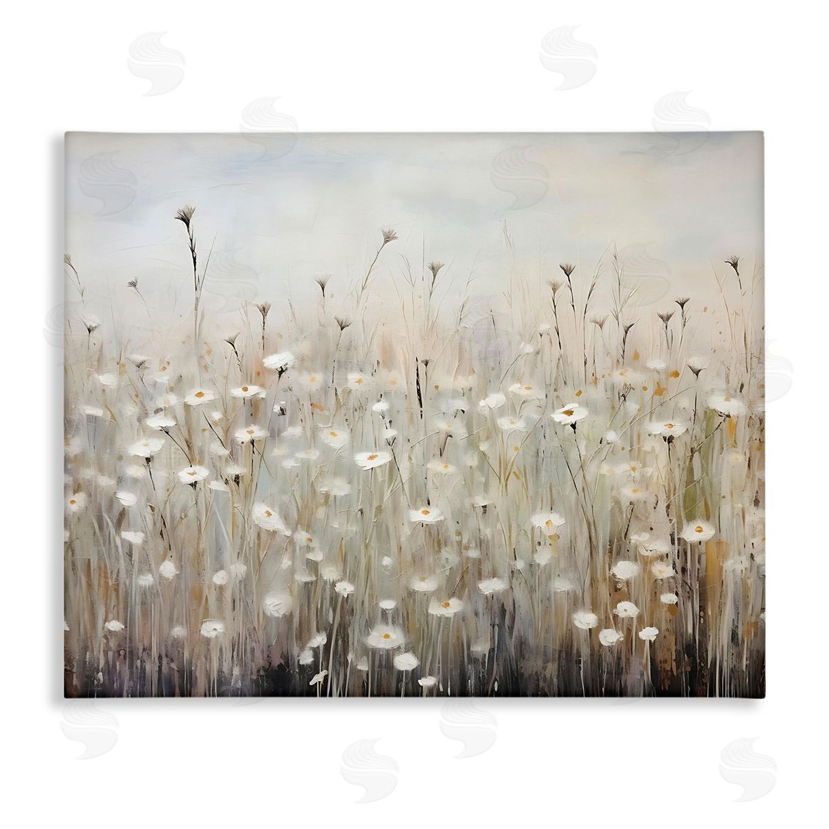 Petal Prints Design Abstract Speckled Flowers Stretched Canvas Wall Art Print
