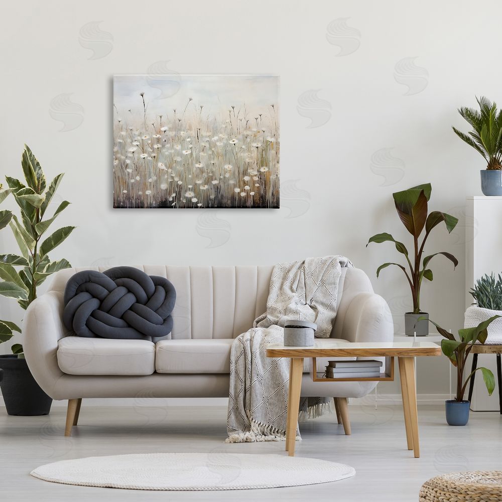 Petal Prints Design Abstract Speckled Flowers Canvas Wall Art Print in Room